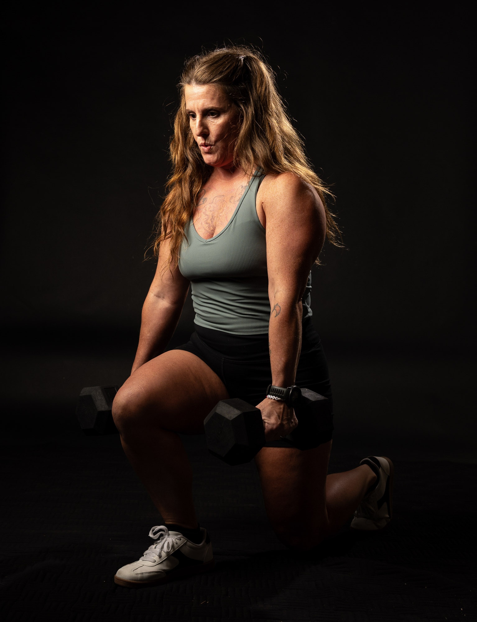 Billie Jo performing a weighted lunge