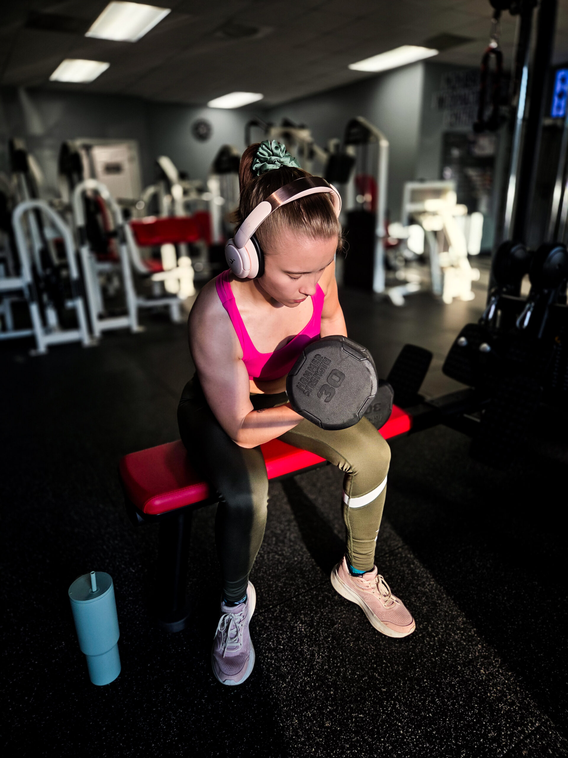 Alea Brendza training with a dumbbell